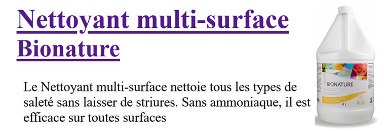 Nettoyant multi-usages - Tous types de surfaces